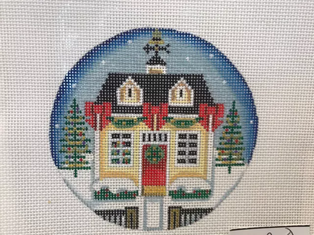 Hand painted needlepoint christmas ornament