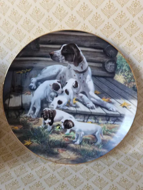 Vintage 1989 Hamilton Collection Collectable Plate Pointers Sporting Dogs