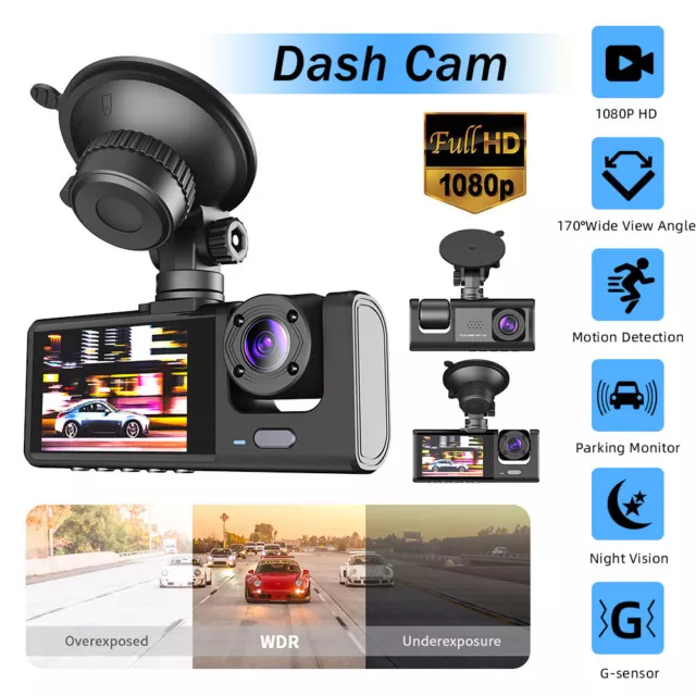 FHD 1080P Dual Objektiv Autokamera Dashcam  DVR Recorder Nachtsicht G-Sensor 2