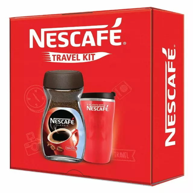 45 GRAMS NESCAFE RED CUP INSTANT COFFEE MIXED WITH FINELY GROUND ROASTED  COFFEE