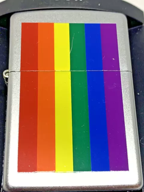VTG 2004 LGBTQ PRIDE FLAG ZIPPO LIGHTER BE PROUD NEW MINT Only one on eBay