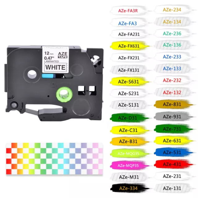 Compatible with Brother P-Touch TZ TZe Schriftband-Kassette Etikettenband 6-36MM