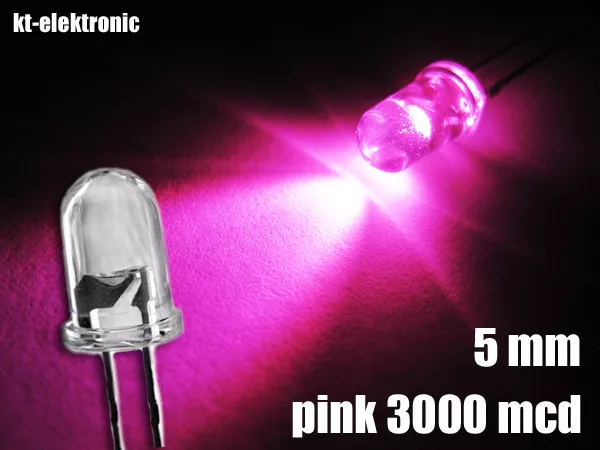 10 Stück LED 5mm pink ultrahell