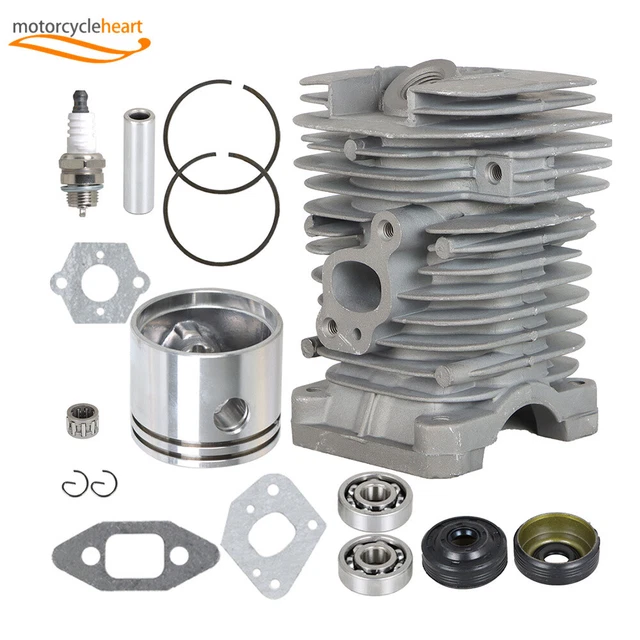 Realray Cylinder Piston Kit For Poulan Chainsaws – Fits P3314, P3416, P3816, P3516PR, Includes Gaskets & Fuel Line