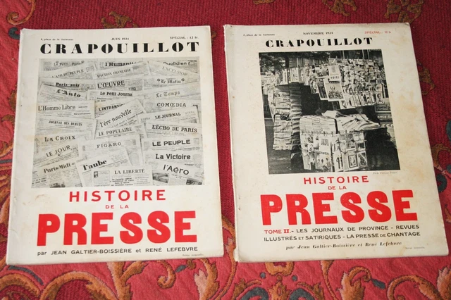 LE CRAPOUILLOT Special Histoire De La Presse Deux Tomes 1934 EUR 25,00