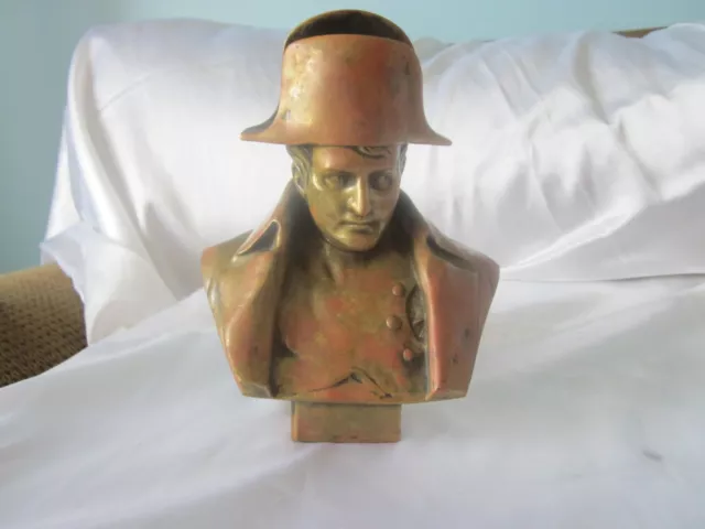 Antique "Napoleon" Bust Bronze  Signe Rossa  7"  T