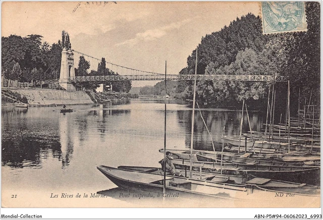 ABNP5-94-0425 - les bords de la marne - pont suspendu - a CRETEIL