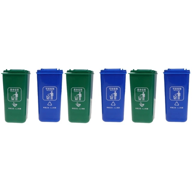 6 PCS Office Makeup Tools Organizer Mini Curbside Trash Bin Can