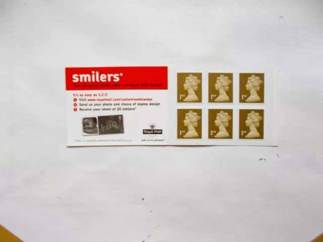 GREAT BRITAIN   2005  MB4a  6x1st Gold with Smilers Advert  U/M Sg2295a