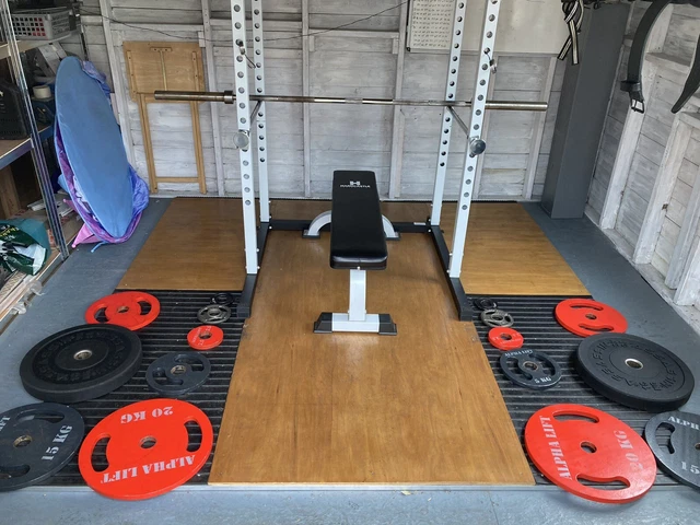 HOME GYM - Power rack, Bench, Weights, Olympic Bar £375.00 - PicClick UK