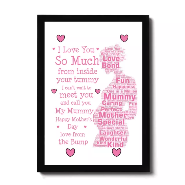 Mummy To Be Gift For Mothers Day From Bump Personalised Framed Print Baby Gift