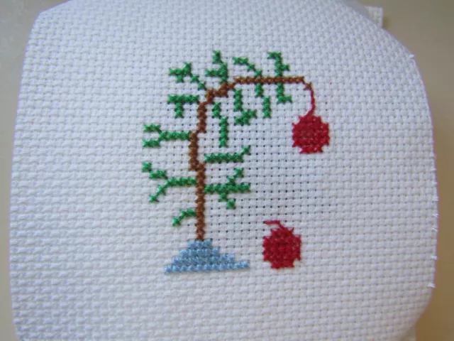 Completed Cross Stitch Remember Me Christmas Tree