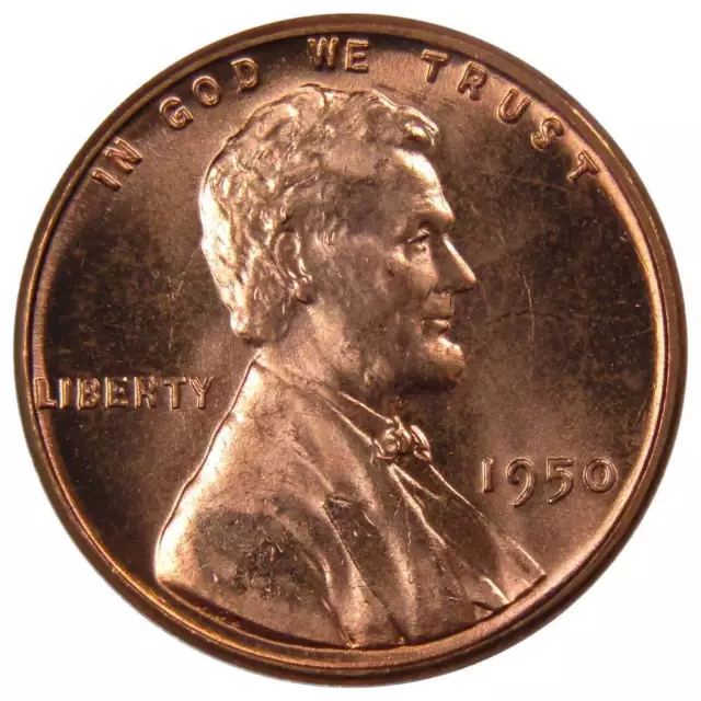 1950 Lincoln Wheat Cent BU Uncirculated Mint State Bronze Penny 1c Coin