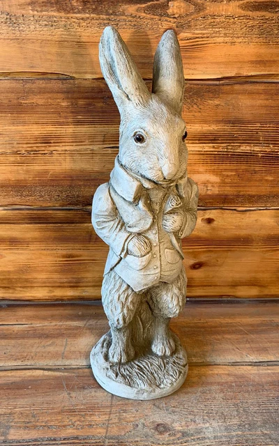 STONE GARDEN LARGE Peter Rabbit Hand Cast Stone Hare Statue Ornament £ ...