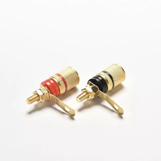 2x Amplifier Speaker Terminal Binding Post Banana Plug Connector Gold Plated,*f