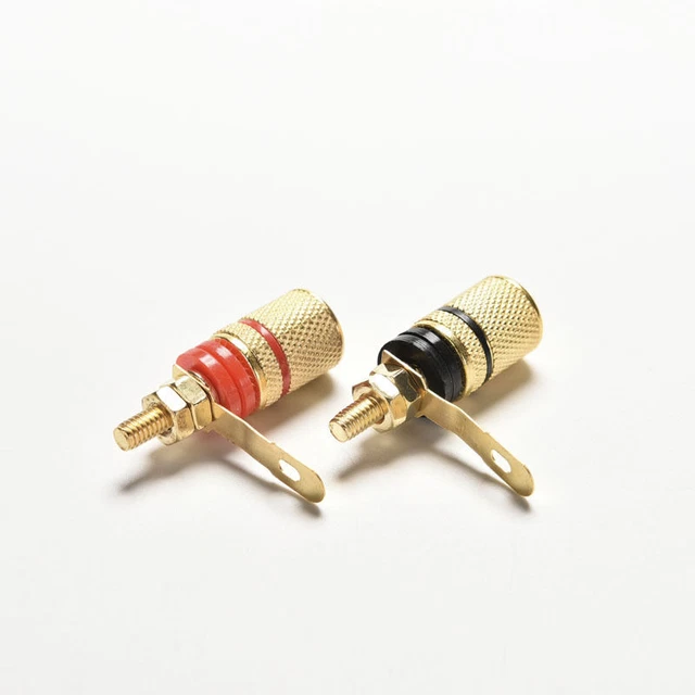 2x Amplifier Speaker Terminal Binding Post Banana Plug Connector Gold Plated-*-