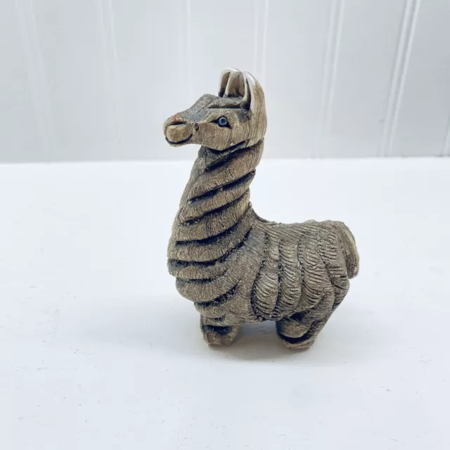 Vintage Clay Art Pottery Figurine Llama Artesania Rinconada Uruguay Beige Animal