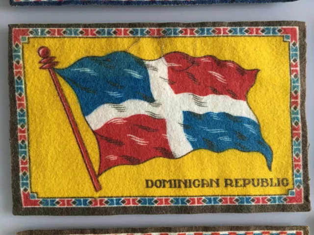 Early 1900's  Tobacco Cigar Felt Flag DOMINICAN REPUBLIC (8 x 5 1/4 in app.).