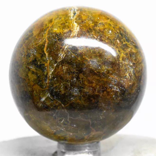 2" Golden Nellite Sphere Natural Chatoyant Mineral Pitersite Crystal Ball Africa 3
