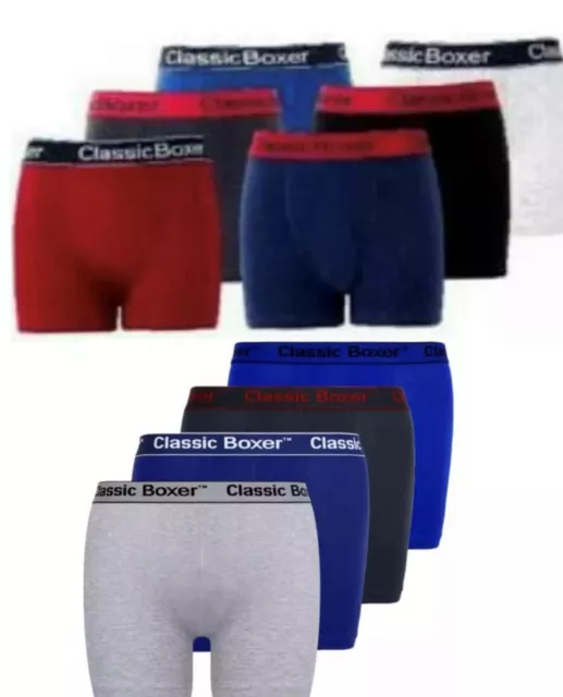Mens 5%  Spandex Boxer Shorts  Combed  Cotton Sports   3 -6 Pack  Trunk