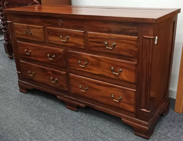 Antique Georgian Mahogany Wood Mule Top Lift Chest of Drawers CS N37