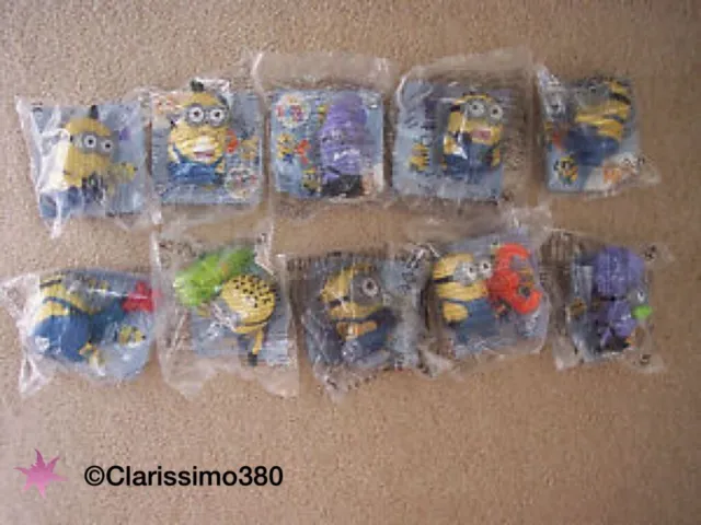 Mcdonalds Complete Set Of 10 Despicable Me 2 Minions Movie 2013 Toys Rare Bnip