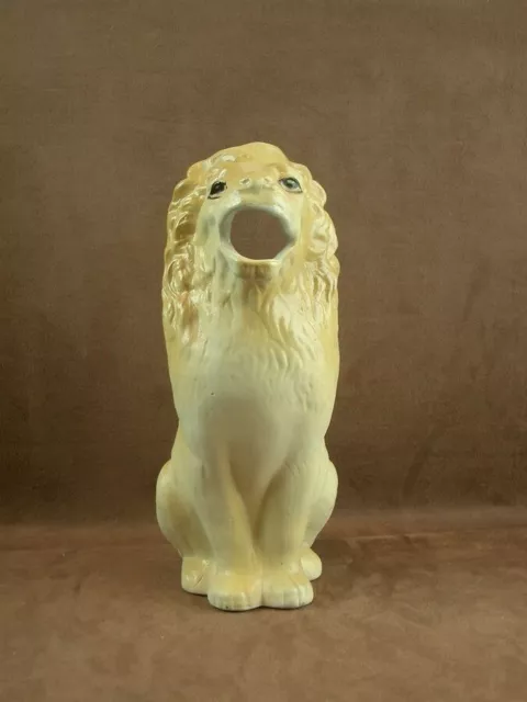 Ancien Pichet Zoomorphe Lion En Faience De Saint Uze Revol