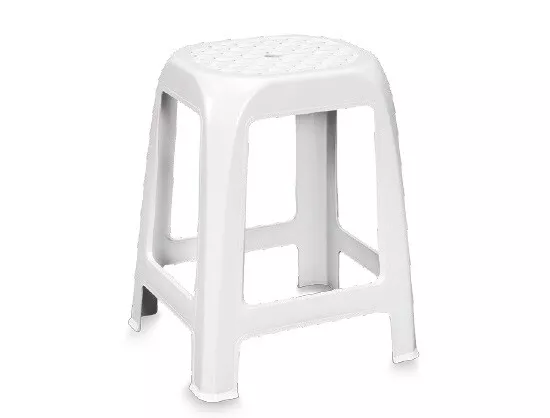 Sgabello da bagno elfo Bianco in plastica 41 x 35 x 46 cm