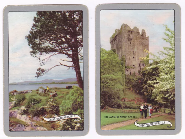 Blarney Castle & Kenmare Ireland Great Southern Hotels 2 single Playing Card