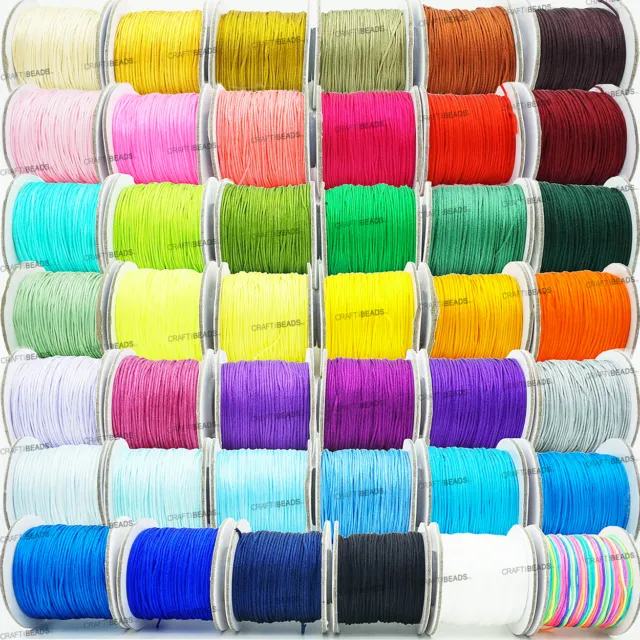 0.8mm Chinese Knot Nylon Cord Shamballa Macrame Beading Kumihimo String 50 Yards