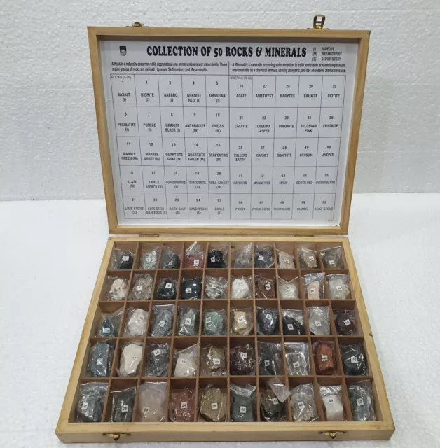 Colecciones de Rocas y Minerales Colección de 50 Rocas y Minerales Conxport