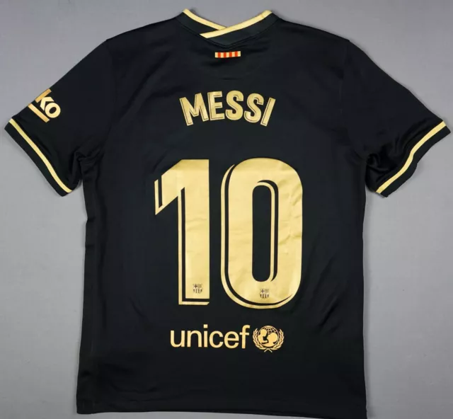 LIONEL MESSI FC BARCELONA 2020-2021 Jersey Shirt Away Black Original M ...