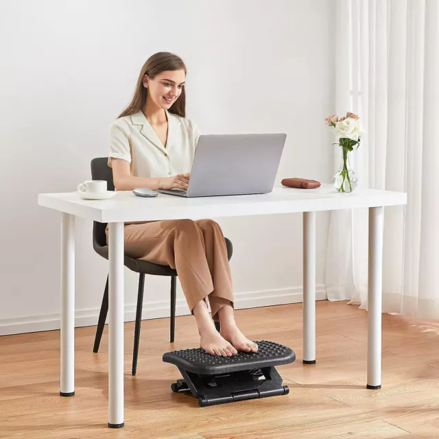 StrongTek Adjustable Under Desk Footrest, Ergonomic Foot Rest for Under  Desk with 3 Height Position, Wooden Foot Stool Under Desk with Anti-Slip