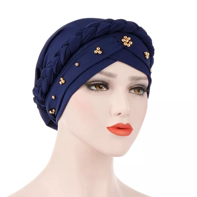 Turban Hat Print Muslim Hair Turban Scarf Women Islamic Inner Hijab Cap Headw-hf