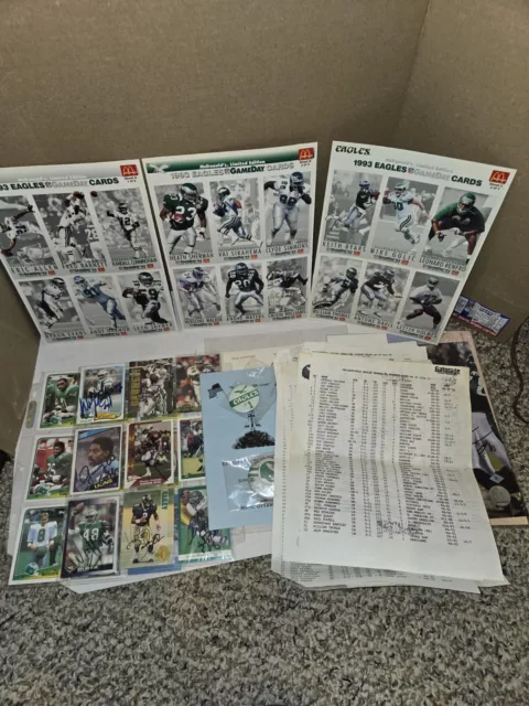 Vintage Philadelphia Eagles Football NFL Autographed Trading Cards,Camp Rosters