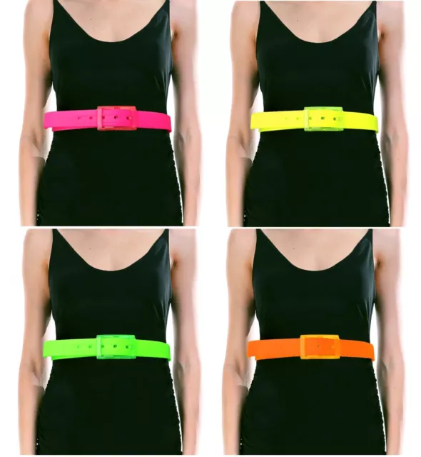 80s Style Neon Belts 1970s 1980s Disco Diva Ladies Costume