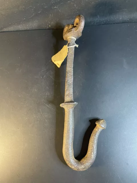 Antique Conestoga Covered Wagon Chain Hook Hand Forged Wrought Iron 9.75”