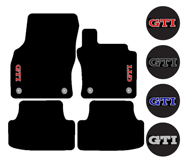 Fits VW GOLF MK7 2012-2020 Black Car Mats Tailored GTI Badge Motif Logo