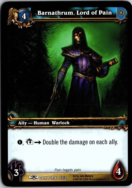 Barnathrum, Lord of Pain Dark poratl 155/319 2007 World of Warcraft CCG TCG