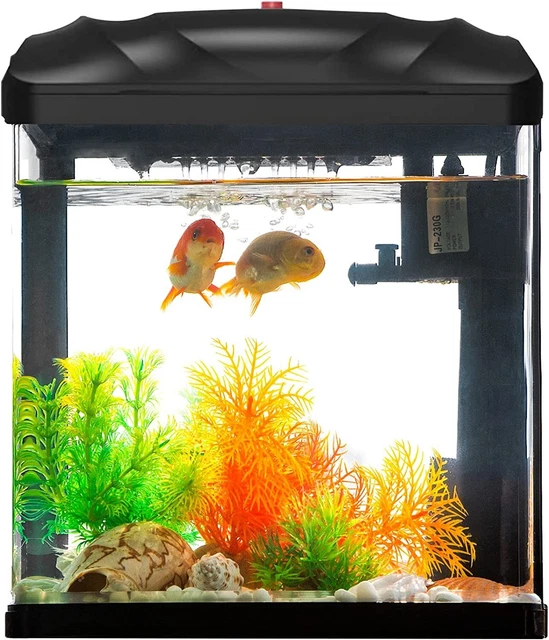 Betta Fish Tank Kit Self Cleaning 2 Gal Small Nano Aquarium Glass Starter Kit