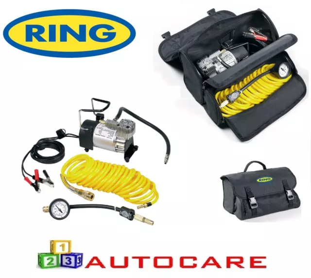 Ring 12v Heavy Duty Air Compressor & Accessories With Storage Bag