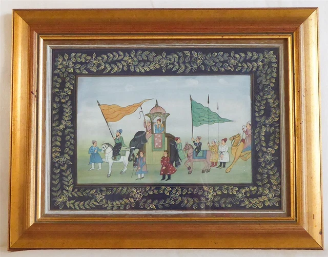 Mid 20Th Century Indian Moghul Painting Of A Procession