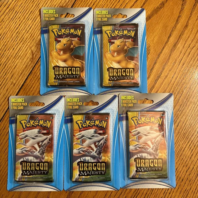 POKÉMON 5 DRAGON Majesty Dragonite & Reshiram Blister Booster Packs
