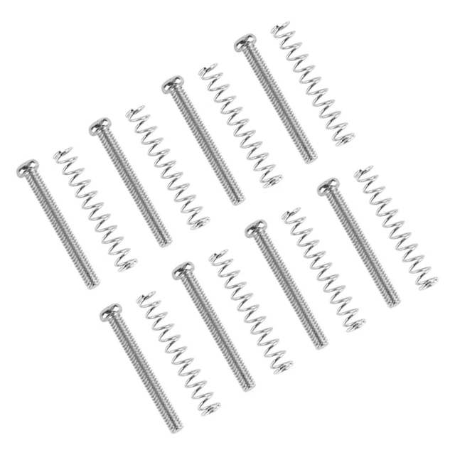 (Silver)8 Set Guitar Pickup Screw Spring Iron Double Coil Pickup Frame IDS