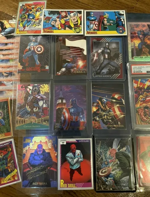 Huge Marvel Cards Lot Avengers Captain America Red Skull many more Marvel Cards
