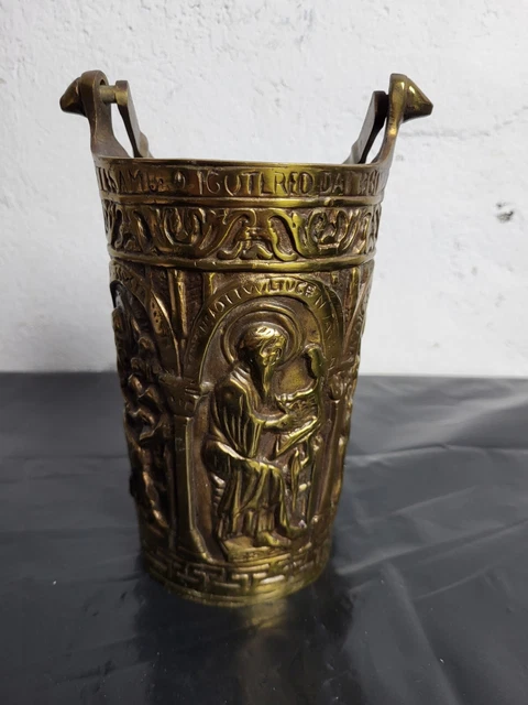 alter Weihwasser Eimer,  Messing/Bronze