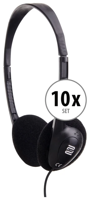 Pronomic Kh-10Bk Kopfhörer 10X Set Leicht Schwarz Silent Guide Headphones Bügel