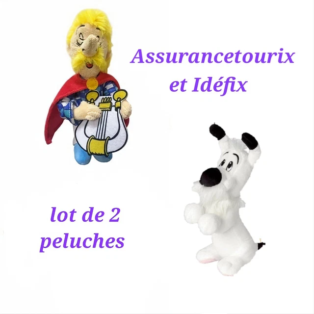 Astérix lot de 2 Peluches Idéfix et Assurancetourix neuve