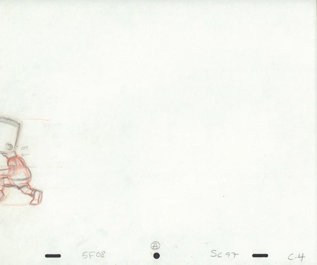 The Simpsons Pencil Animation Art - Bart Exit Stage Left C-4