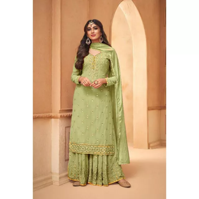 Salwar Kameez Designer Beautiful Pakistani Suit Indian Women Sharara Plazo Dress